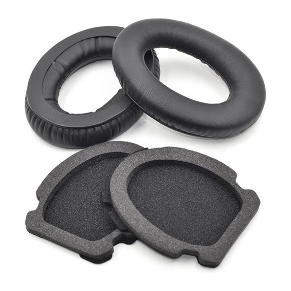 Cuscinetti auricolari di ricambio per Bose Aviation A10, A20, Memory foam and PU leather, Black, 1 paio