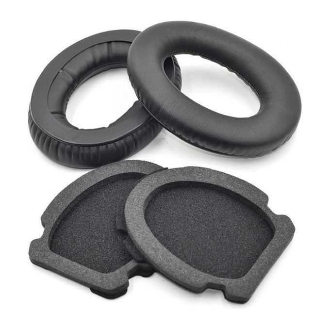 Cuscinetti auricolari di ricambio per Bose Aviation A10, A20, Memory foam and PU leather, Black, 1 paio