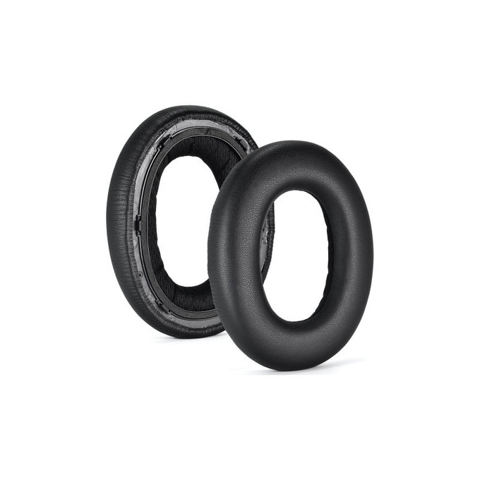 Cuscinetti auricolari di ricambio per Bowers & Wilkins PX7, Memory foam and PU leather, Black, 1 paio