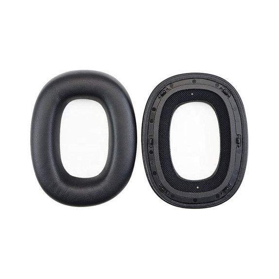 Cuscinetti auricolari di ricambio per Bowers & Wilkins PX8, PX7S2, Memory foam and PU leather, Black, 1 paio