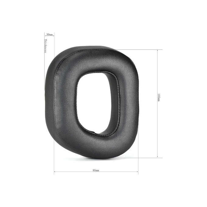 Cuscinetti auricolari di ricambio per Corsair HS80, Memory foam and PU leather, Black, 1 paio