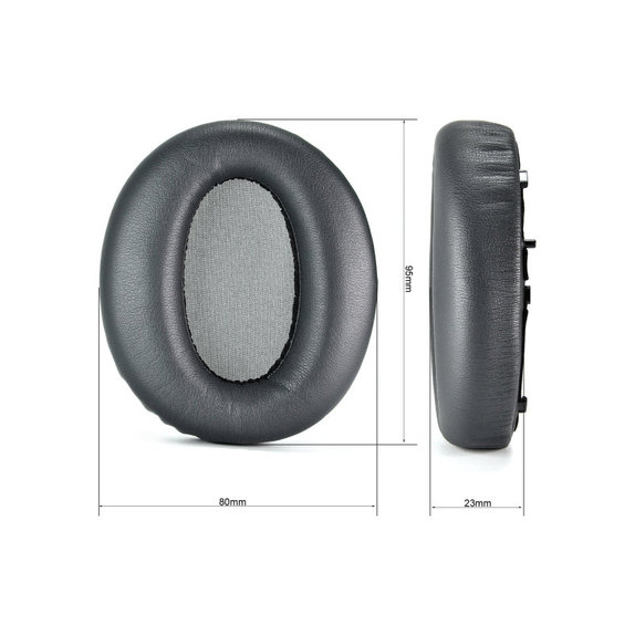 Cuscinetti auricolari di ricambio per Edifier W820NB, Memory foam and PU leather, Black, 1 paio