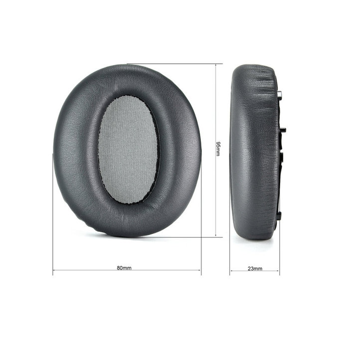 Cuscinetti auricolari di ricambio per Edifier W820NB, Memory foam and PU leather, Black, 1 paio