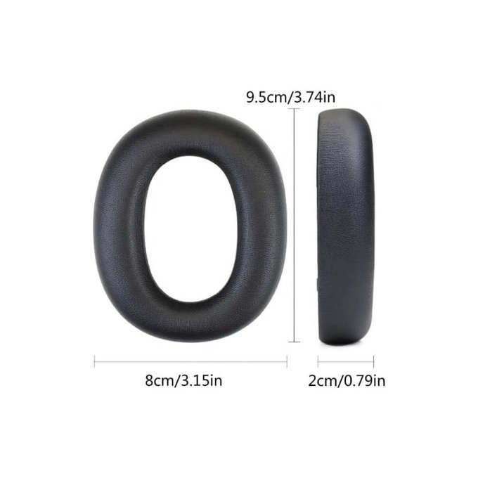 Cuscinetti auricolari di ricambio per Edifier W860NB Pro, WH950NB, Memory foam and Leather, Black, 1 paio