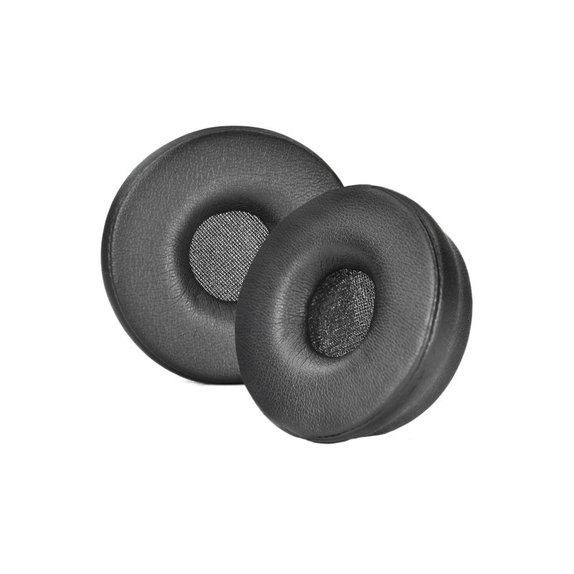 Cuscinetti auricolari di ricambio per Jabra Engage 55, 65, 75 (Stereo), Memory foam and Leather, Black, 1 paio