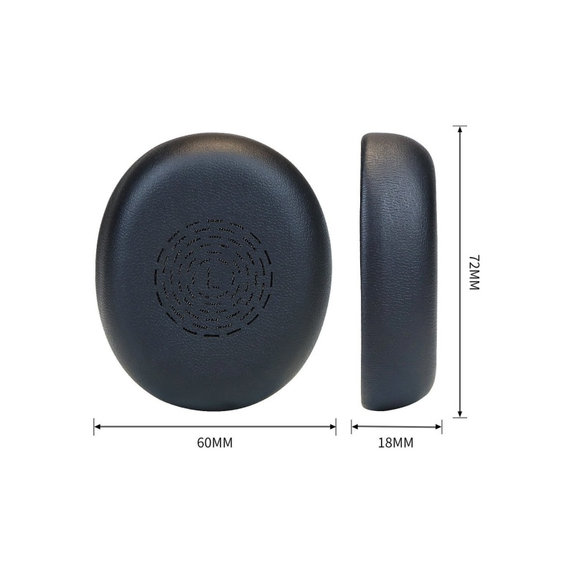 Cuscinetti auricolari di ricambio per Jabra Evolve2 65 UC/MS (Flex), Memory foam and PU leather, Black, 1 paio