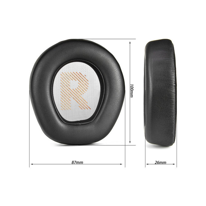 Cuscinetti auricolari di ricambio per JBL Quantum Q200, Q300, Memory foam and PU leather, Black, 1 paio