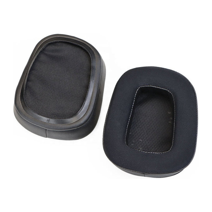 Cuscinetti auricolari di ricambio per Logitech G633 Artemis, G933 Artemis, Memory foam, Textile and Leather, Black, Cooling Gel, 1 paio