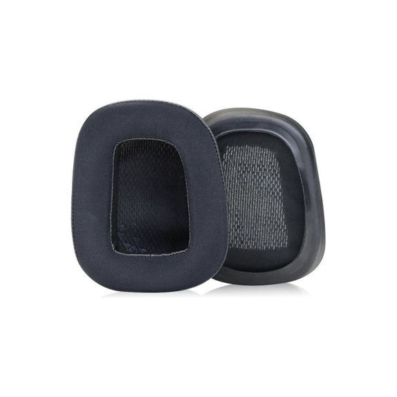 Cuscinetti auricolari di ricambio per Logitech G633 Artemis, G933 Artemis, Memory foam, Textile and Leather, Black, Cooling Gel, 1 paio