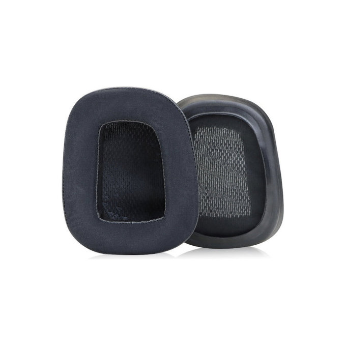 Cuscinetti auricolari di ricambio per Logitech G633 Artemis, G933 Artemis, Memory foam, Textile and Leather, Black, Cooling Gel, 1 paio