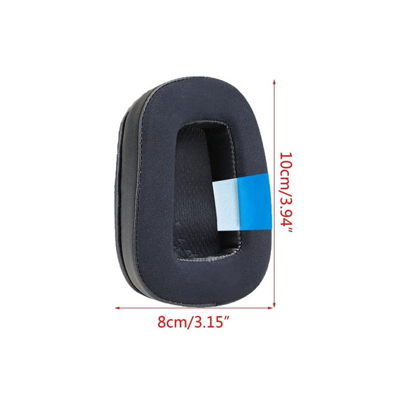 Cuscinetti auricolari di ricambio per Logitech G633 Artemis, G933 Artemis, Memory foam, Textile and Leather, Black, Cooling Gel, 1 paio
