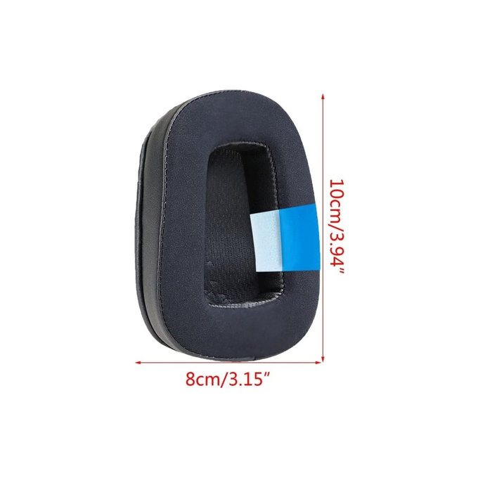 Cuscinetti auricolari di ricambio per Logitech G633 Artemis, G933 Artemis, Memory foam, Textile and Leather, Black, Cooling Gel, 1 paio