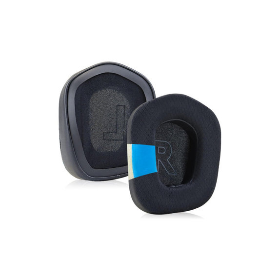 Cuscinetti auricolari di ricambio per Logitech G733, Memory foam, Textile and Leather, Black, Cooling Gel, 1 paio