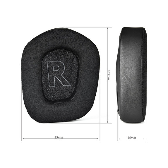 Cuscinetti auricolari di ricambio per Logitech G733, Memory foam, Textile and Leather, Black, Cooling Gel, 1 paio
