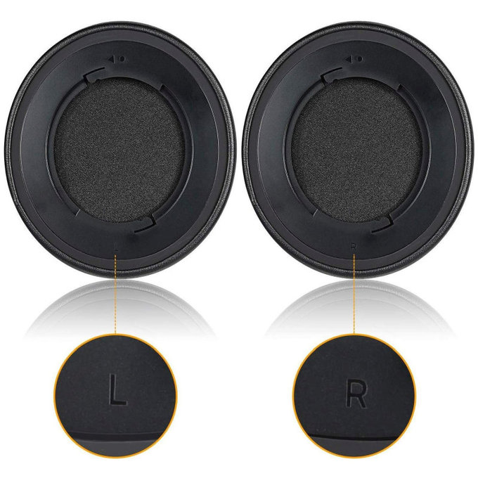 Cuscinetti auricolari di ricambio per Razer Nari 7.1 THX, Memory foam and PU leather, Black, 1 paio