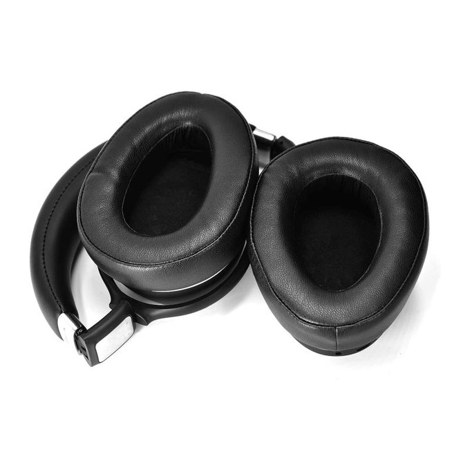 Cuscinetti auricolari di ricambio per Sennheiser PXC550, PX550, Memory foam and Leather, Black, 1 paio