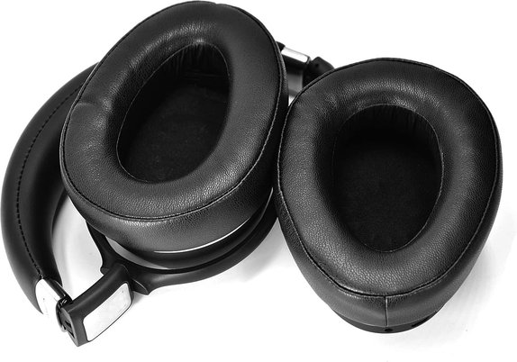 Cuscinetti auricolari di ricambio per Sennheiser PXC550, PX550, Memory foam and Leather, Black, 1 paio