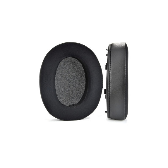 Cuscinetti auricolari di ricambio per Sony WH-XB910N, Memory foam, Textile and Leather, Black, Cooling Gel, 1 paio