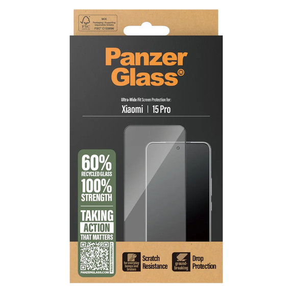 Vetro temperato UWF per Xiaomi 15 Pro, Nero, PanzerGlass