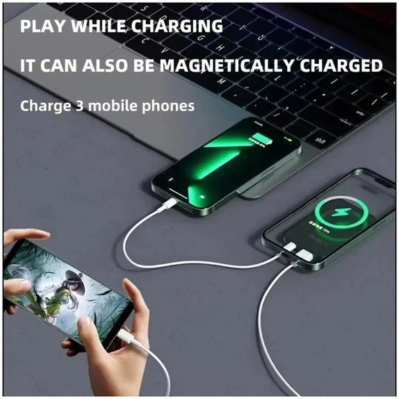 Power Bank MagSafe 5000mAh con display LED, Black, FixPremium