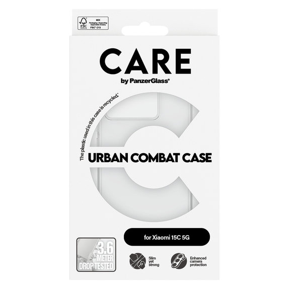 Custodia Urban Combat per Xiaomi 15C 5G, Trasparente, PanzerGlass