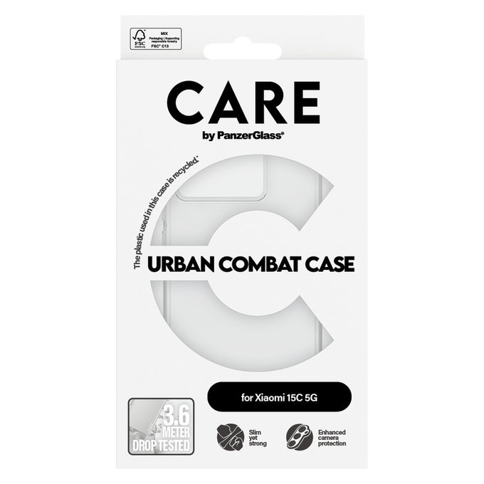 Custodia Urban Combat per Xiaomi 15C 5G, Trasparente, PanzerGlass