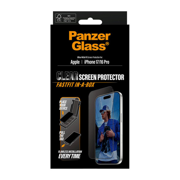 Vetro temperato UWF con applicatore per Samsung A17/A17 5G, trasparente, PanzerGlass