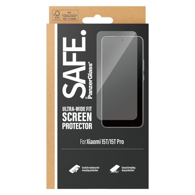 Vetro temperato UWF per Xiaomi 15T/15T Pro, Nero, SAFE by PanzerGlass