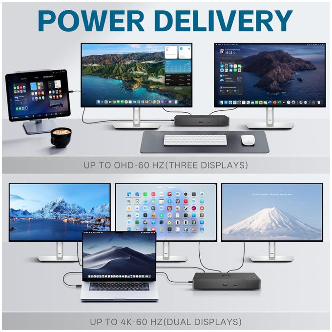Docking Station USB-C con adattatore da 130W per Dell WD19S K20A001, Ricondizionata
