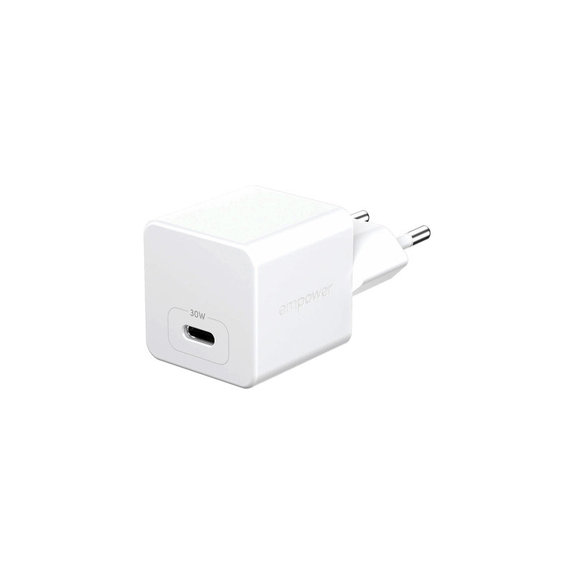 Adattatore da viaggio Grand Prix USB-C, GaN, 30 W PD, Silver White, PanzerGlass