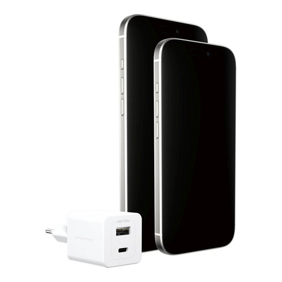 Adattatore da viaggio Grand Prix USB-C/USB-A, GaN, 35 W PD, Silver White, PanzerGlass