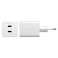 Adattatore da viaggio Grand Prix 2x USB-C, GaN, 45 W PD, Bianco argento, PanzerGlass