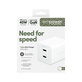 Adattatore da viaggio Grand Prix 2x USB-C, GaN, 45 W PD, Bianco argento, PanzerGlass