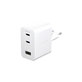 Adattatore da viaggio Grand Prix 2x USB-C/USB-A, GaN, 70 W PD, Bianco argento, PanzerGlass