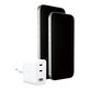 Adattatore da viaggio Grand Prix 2x USB-C/USB-A, GaN, 70 W PD, Bianco argento, PanzerGlass