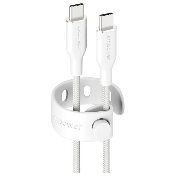 Cavo USB-C, 60 W, Racing, 2 m, Bianco argento, PanzerGlass