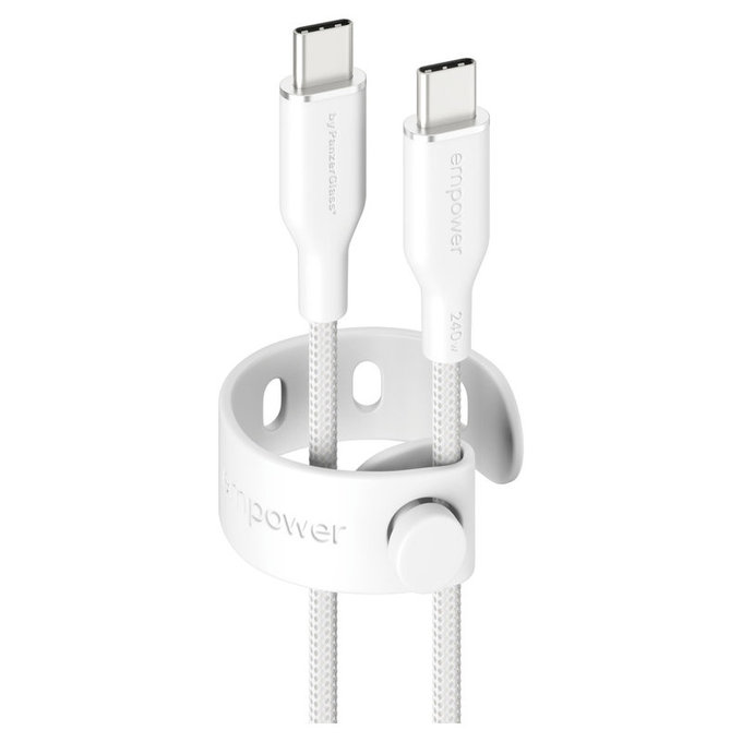 Cavo USB-C, 240 W, Racing, 1,2 m, Silver White, PanzerGlass