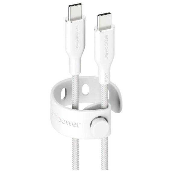 Cavo USB-C, 240 W, Racing, 2 m, Bianco argento, PanzerGlass