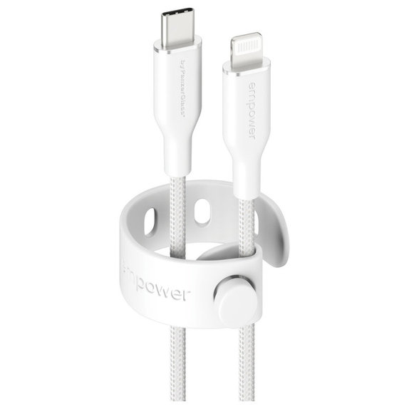 Cavo USB-C/Lightning, 60 W, Racing, 1, 2 m, Bianco argento, PanzerGlass