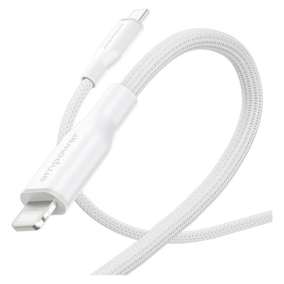 Cavo USB-C/Lightning, 60 W, Racing, 1, 2 m, Bianco argento, PanzerGlass