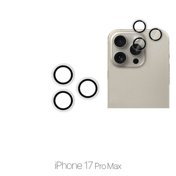 Vetro temperato fotocamera posteriore senza cornice per iPhone 17 Pro Max, FixPremium