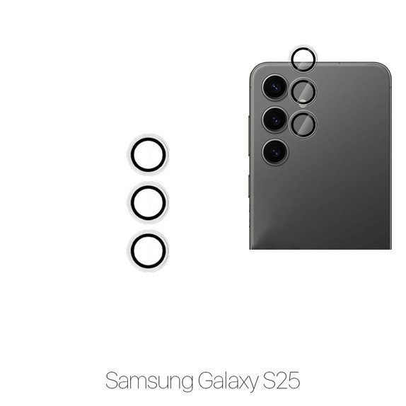Vetro temperato fotocamera posteriore senza cornice per Samsung S25, FixPremium
