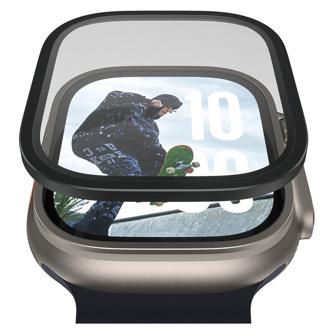 Vetro temperato UWF METALLIC per Apple Watch Ultra 49 mm, Nero, PanzerGlass