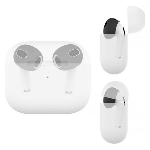 Gommini auricolari in silicone di ricambio per Apple AirPods 3, Black