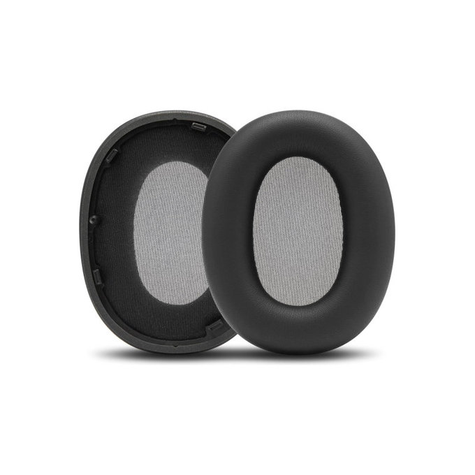 Cuscinetti auricolari di ricambio per Sony WH-1000XM6, Memory foam and PU leather, Black, 1 paio