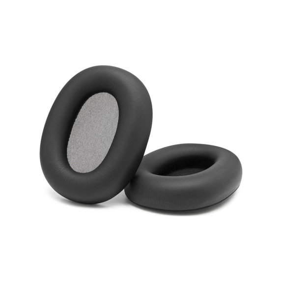 Cuscinetti auricolari di ricambio per Sony WH-1000XM6, Memory foam and PU leather, Black, 1 paio
