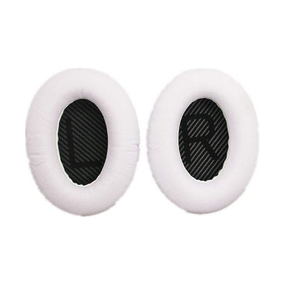 Cuscinetti auricolari di ricambio per Bose QuietComfort 2, 15, 25 e 35, Memory foam and PU leather, Black-white, 1 paio