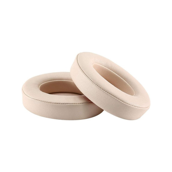 Cuscinetti auricolari di ricambio per Beats Studio 2.0 e 3.0, Memory foam and PU leather, Beige, 1 paio