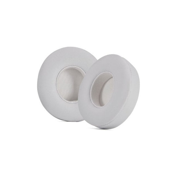 Cuscinetti auricolari di ricambio per Beats Solo 4, Memory foam and PU leather, White, 1 paio