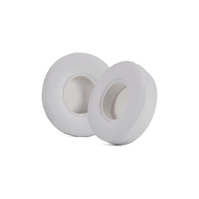 Cuscinetti auricolari di ricambio per Beats Solo 4, Memory foam and PU leather, White, 1 paio